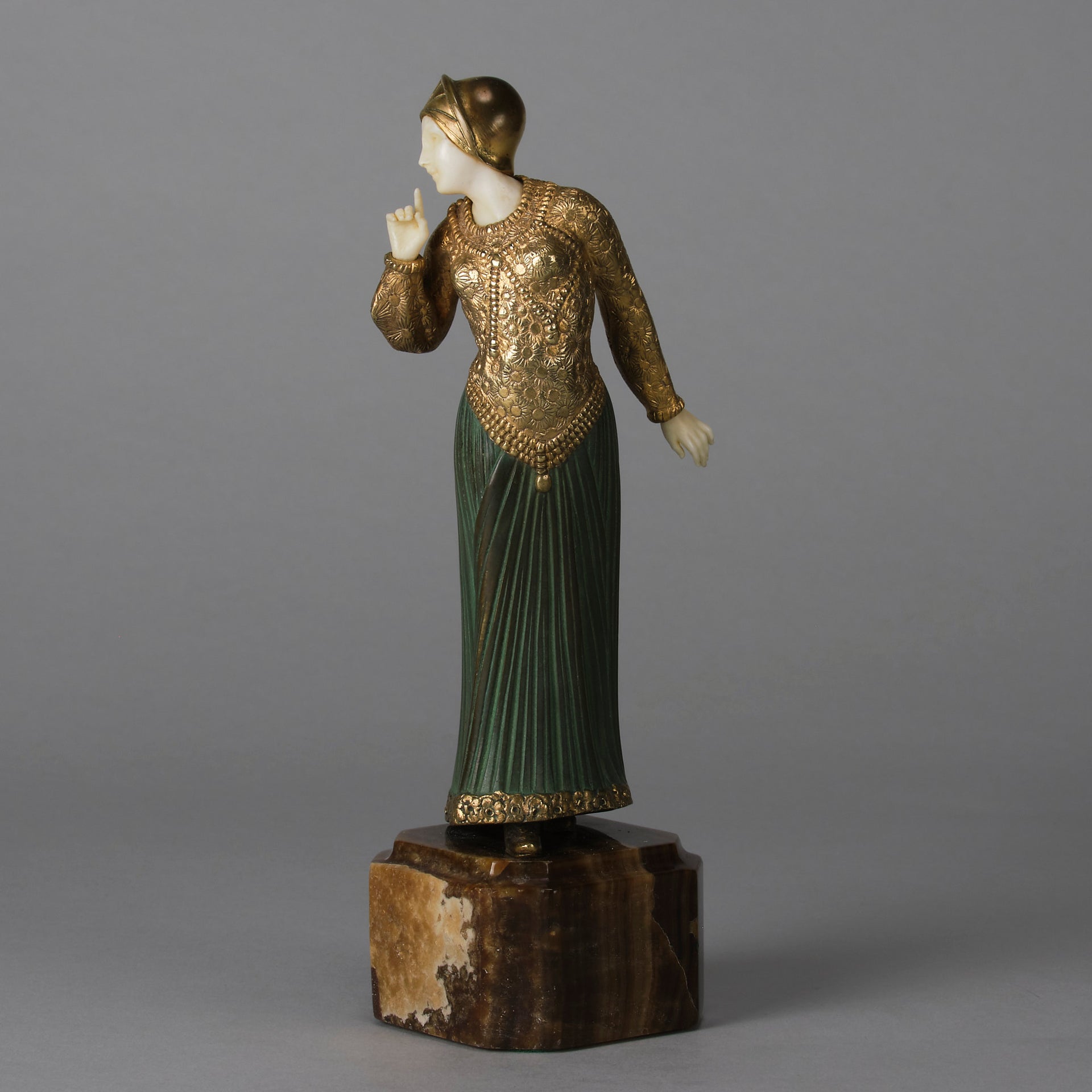 Georges Gori Bronze & Ivory Figure - Art Deco - Hickmet Fine Arts 