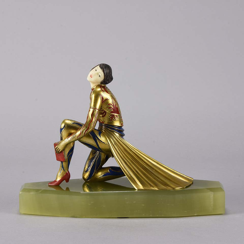 Gerdagp Art Deco Bronze & Ivory Statue