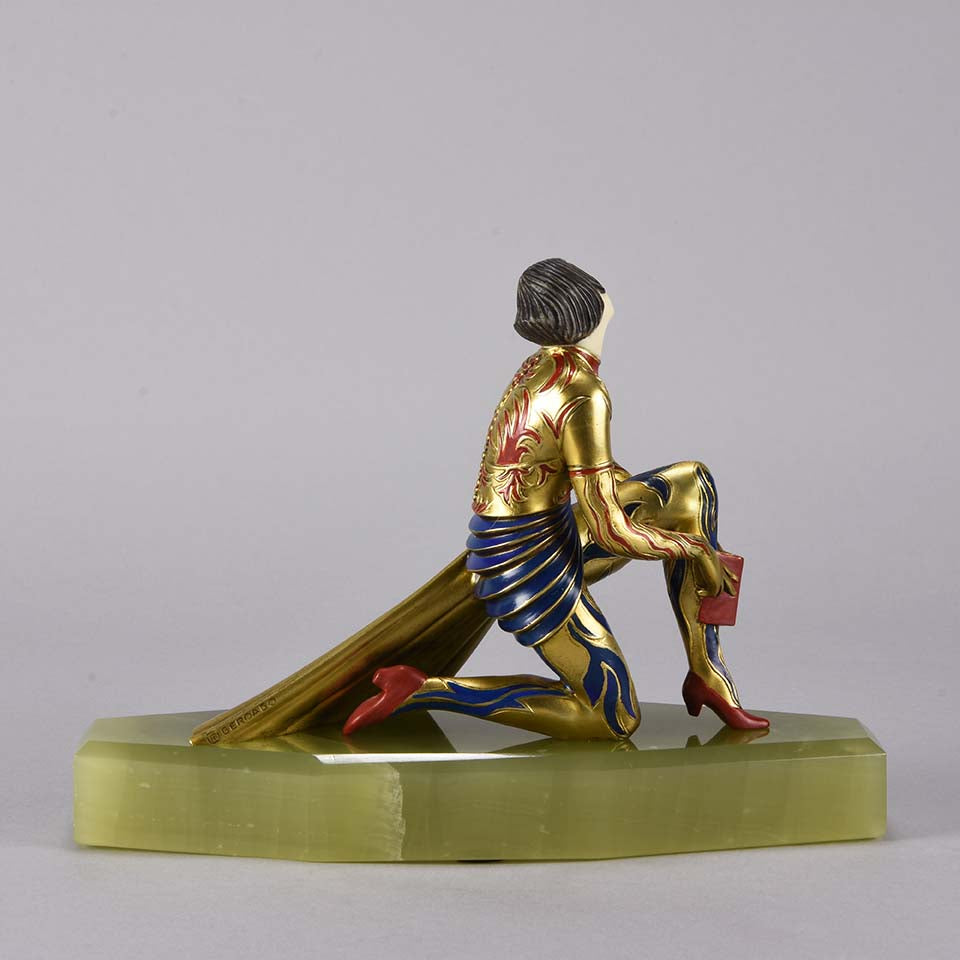 Gerdagp Art Deco Bronze & Ivory Statue