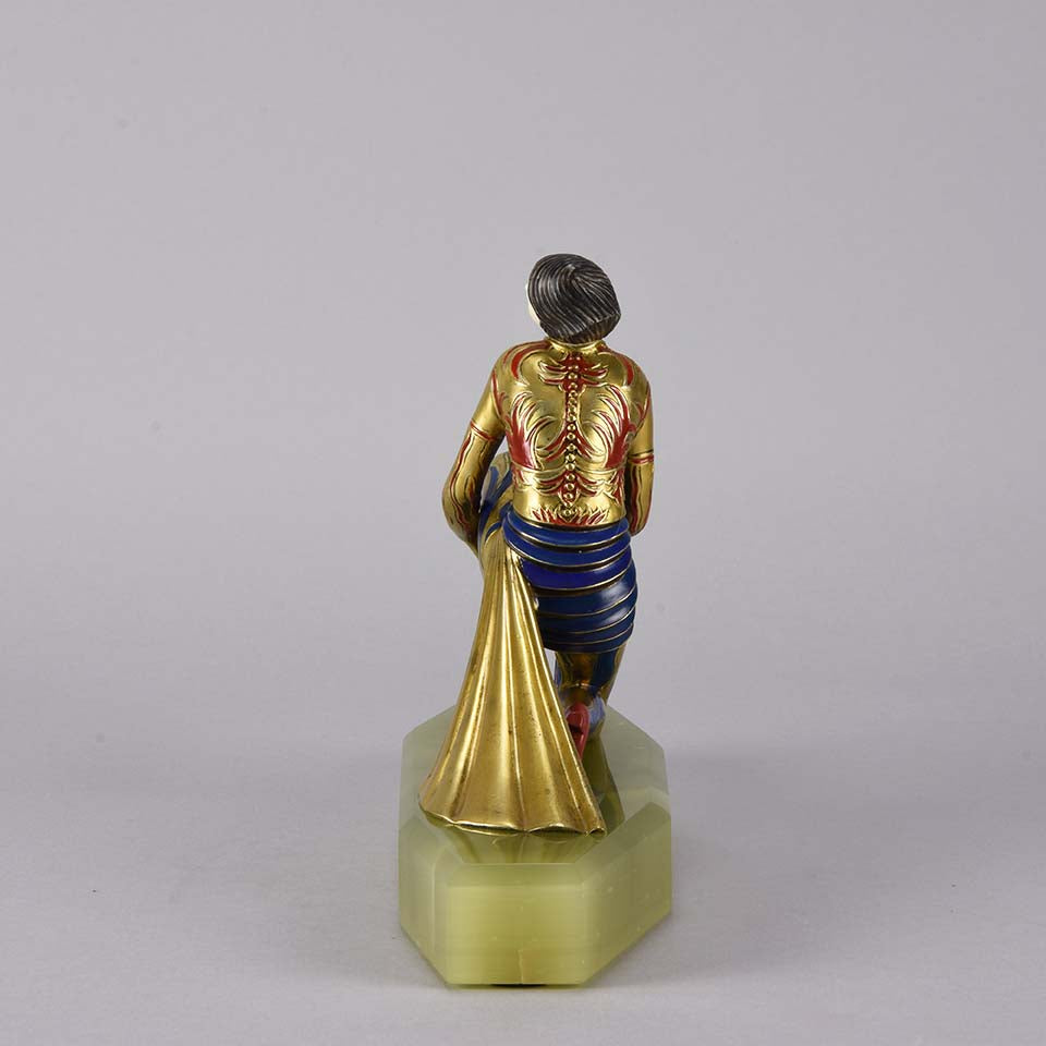 Gerdagp Art Deco Bronze & Ivory Statue