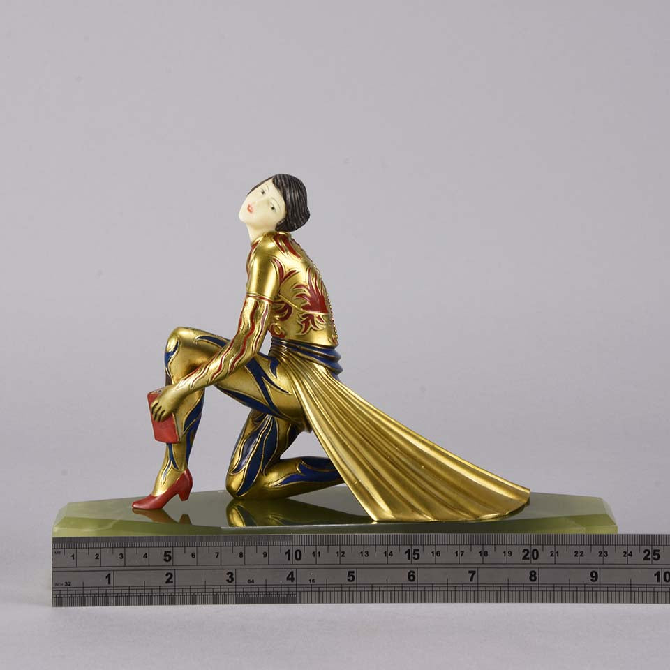 Gerdagp Art Deco Bronze & Ivory Statue