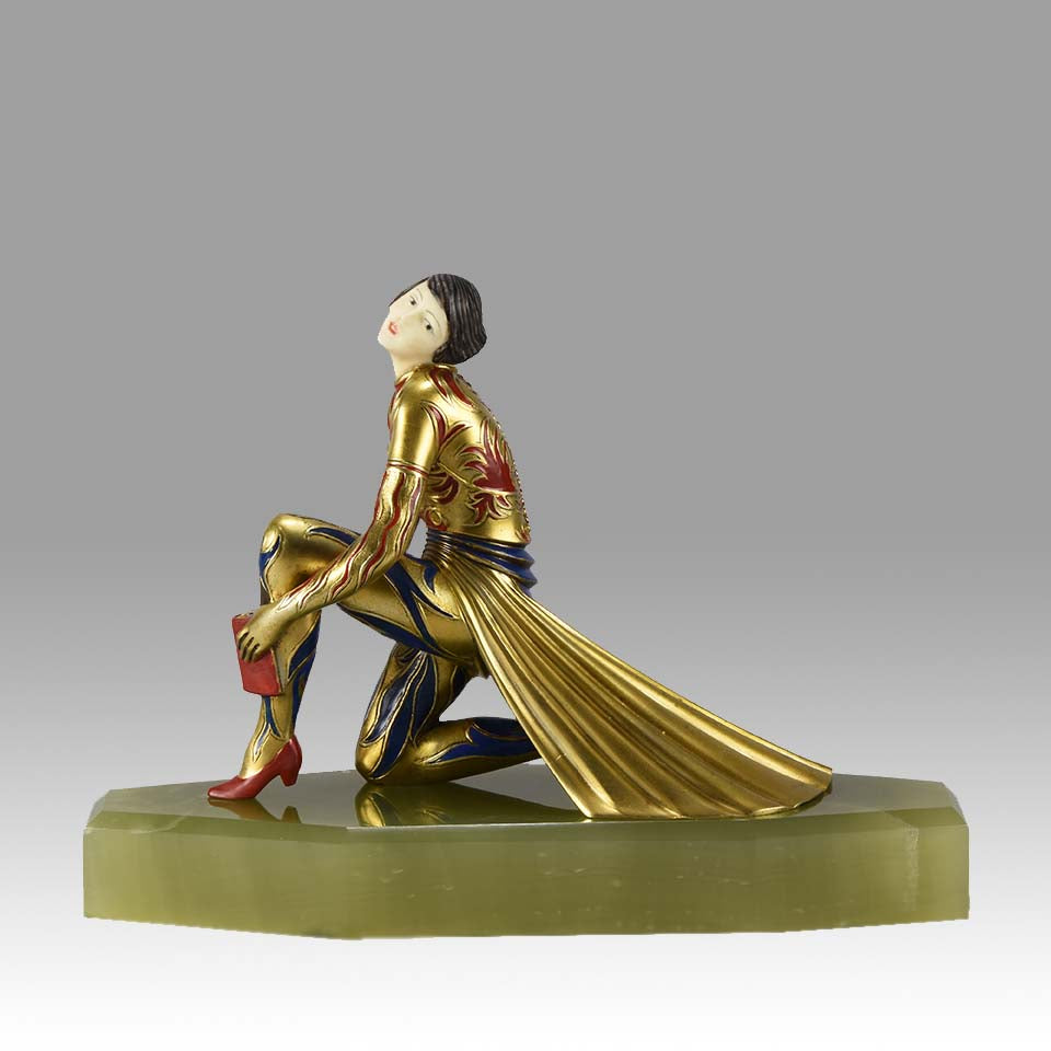 Gerdagp Art Deco Bronze & Ivory Statue