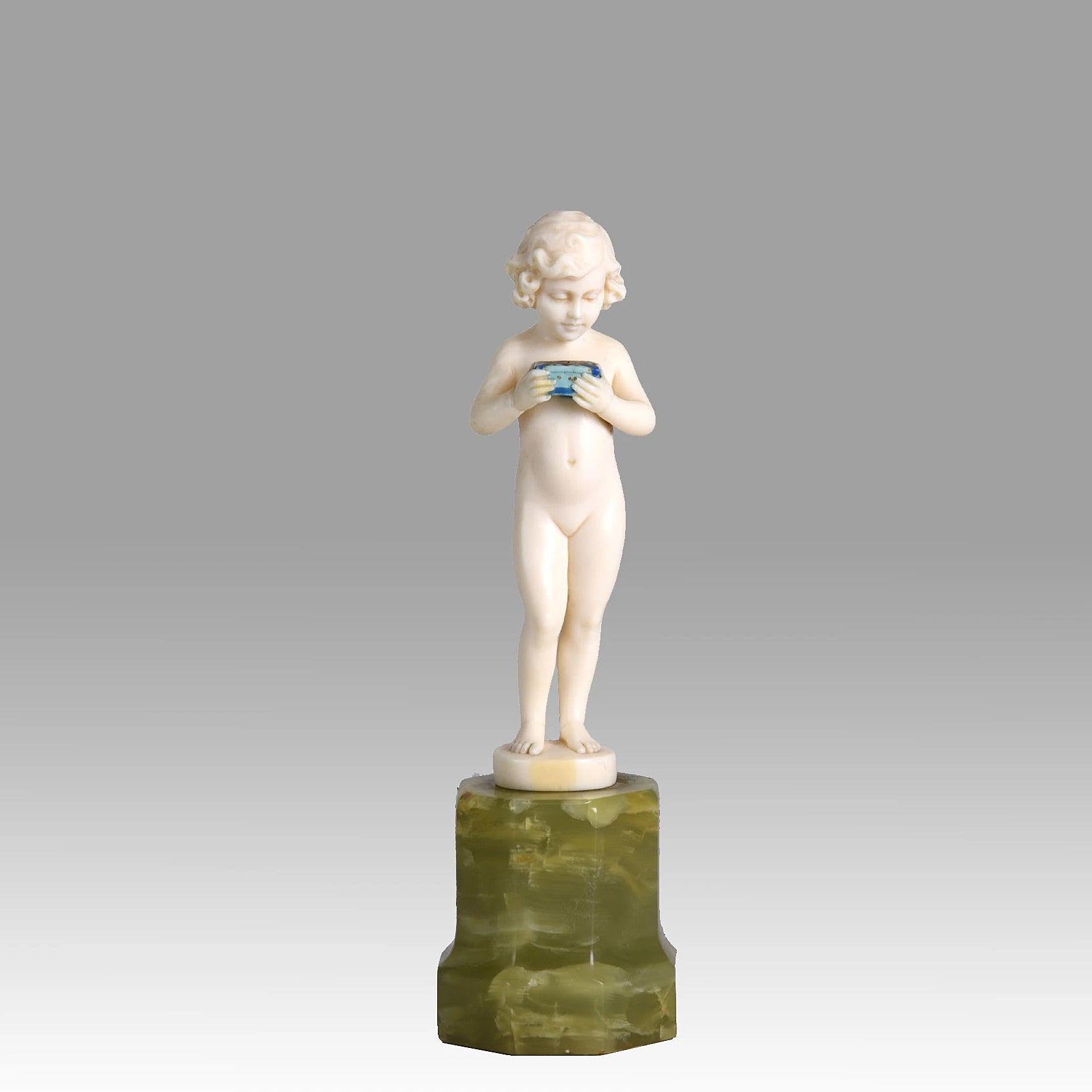 Preiss Girl with Box - Art Deco Sculpture by Ferdinand Preiss - Hickmet Fine Arts