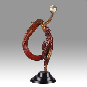 Erte Bronze Sculpture The Globe - Romain de Tirtoff Bronze Figure - Hickmet Fine Arts