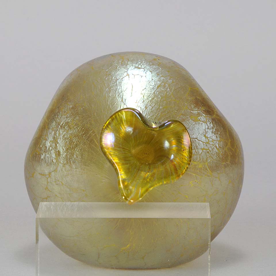 Golden Goose-neck Vase by Johann Loetz