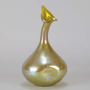 Golden Goose-neck Vase by Johann Loetz