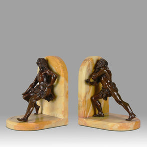 bronze art deco bookends