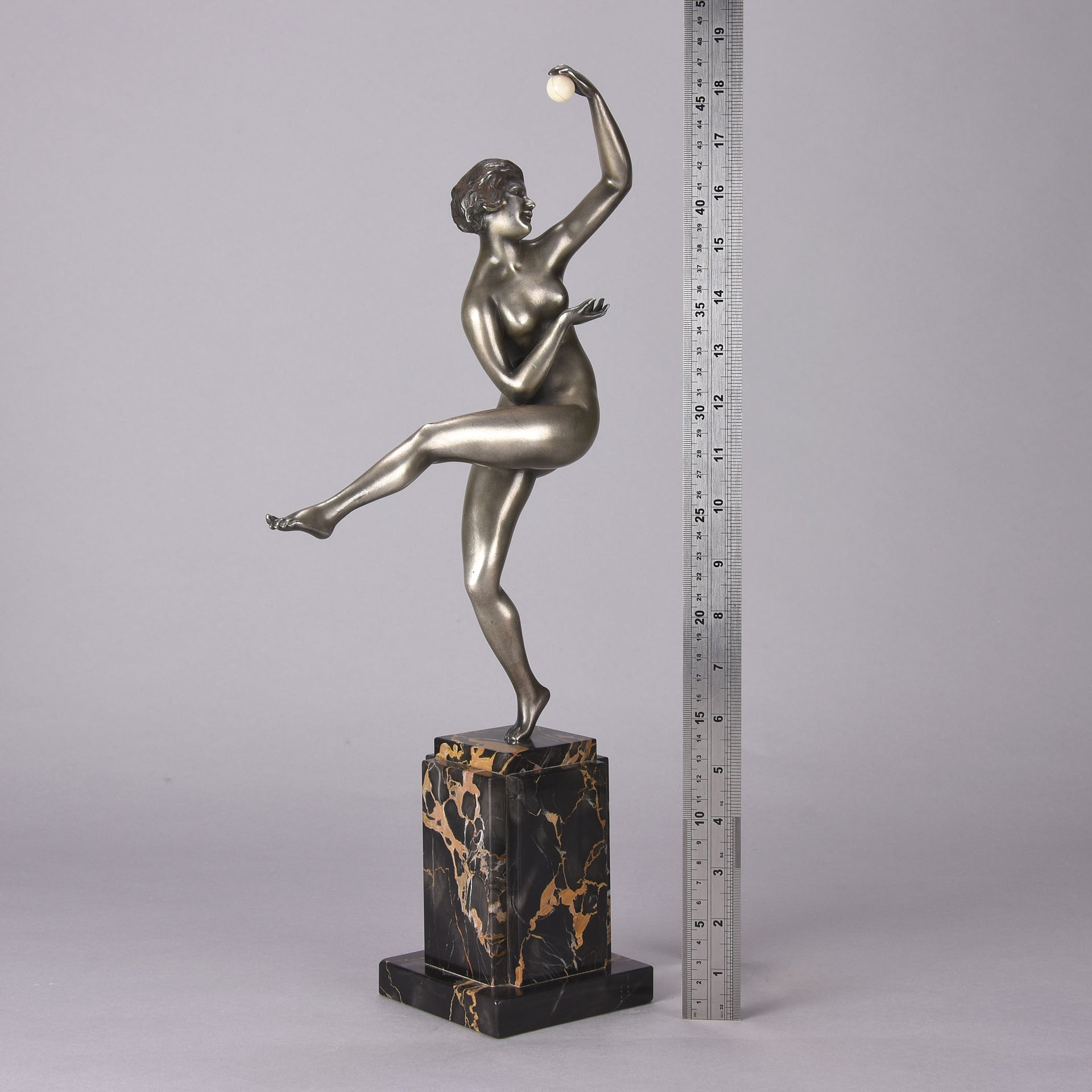 Guiraud Riviere Dancer with Ball - Art Deco Bronze- Hickmet Fine Arts 