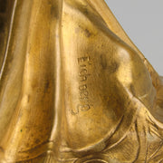 Art Nouveau Dancer by Hermann Eichberg an attractive late 19th Century Art Nouveau gilt bronze study of a beauty dressed in period attire with her hair tied back enjoying a dance.