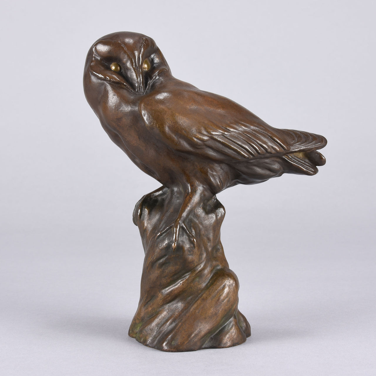 Resting Owl - Sieloff Bronze Owl - Hickmet Fine Arts 