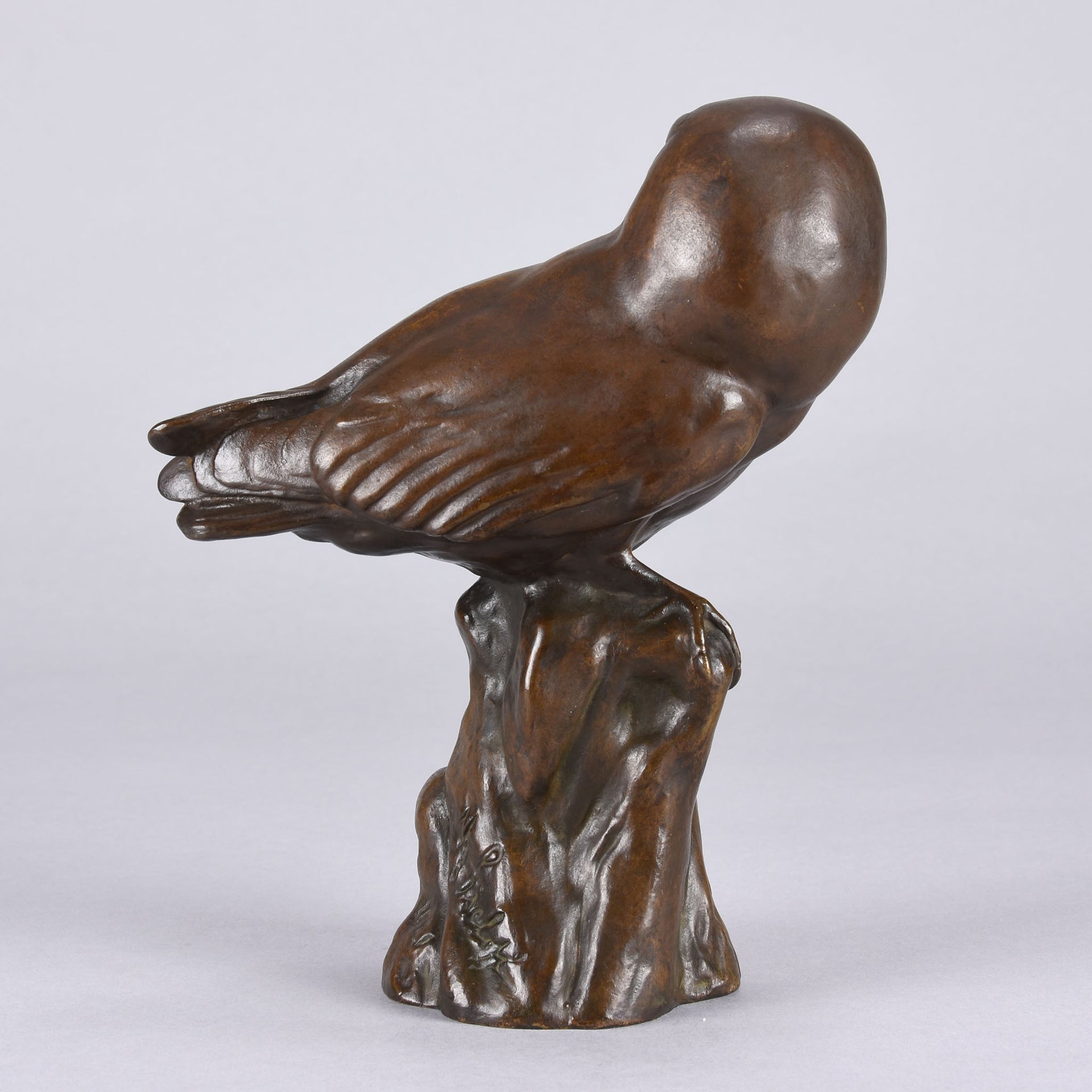 Resting Owl - Sieloff Bronze Owl - Hickmet Fine Arts 