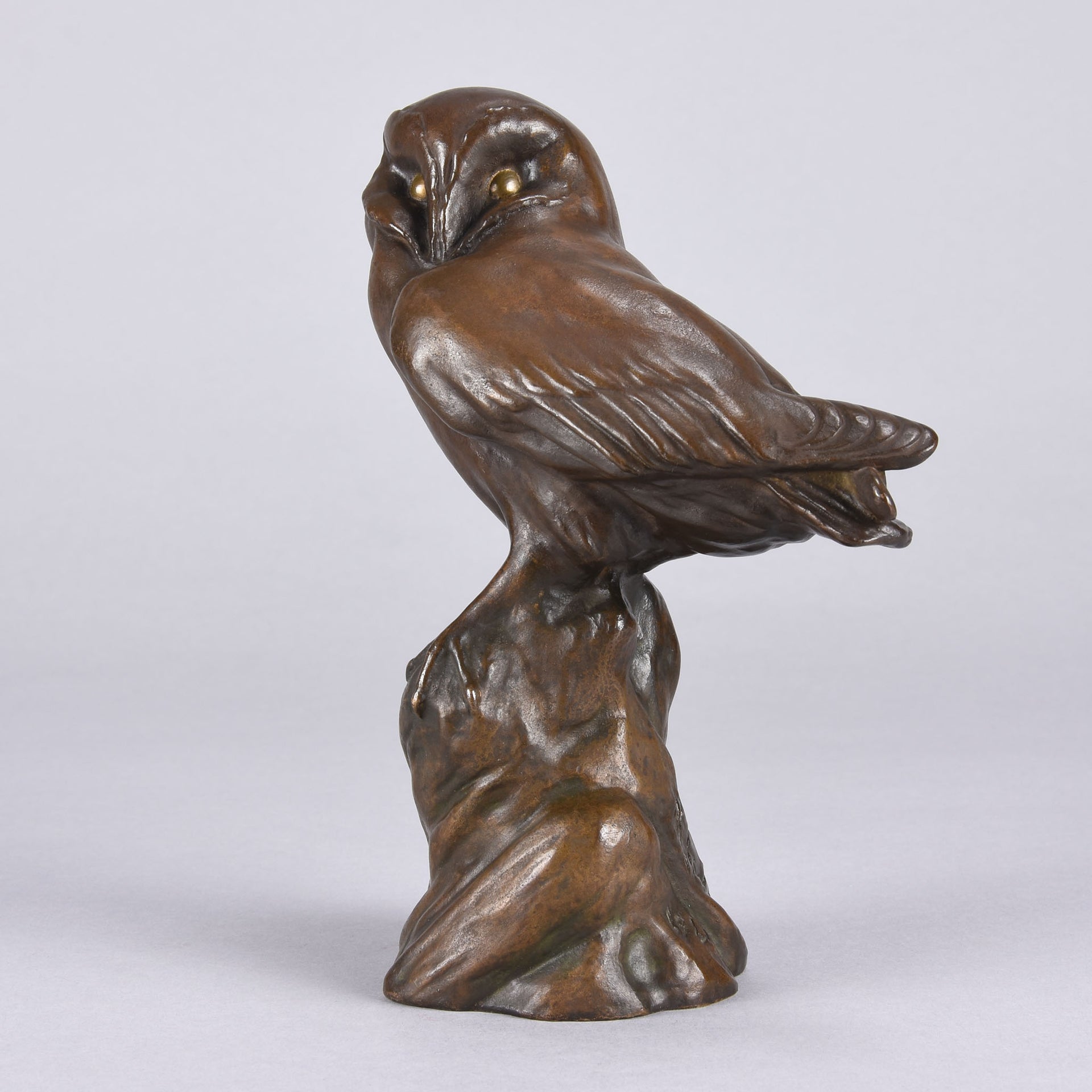 Resting Owl - Sieloff Bronze Owl - Hickmet Fine Arts 