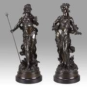 Art Nouveau Hippolyte Moreau Bronze - Classical Maidens - Hickmet Fine Arts
