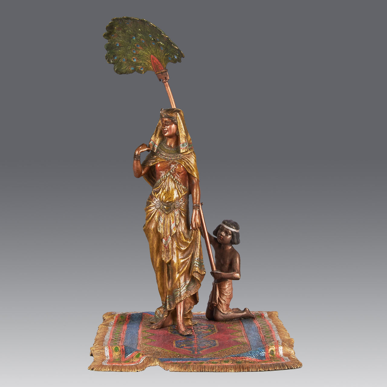 "Harem Beauty with Boy and Fan" by Franz Bergman