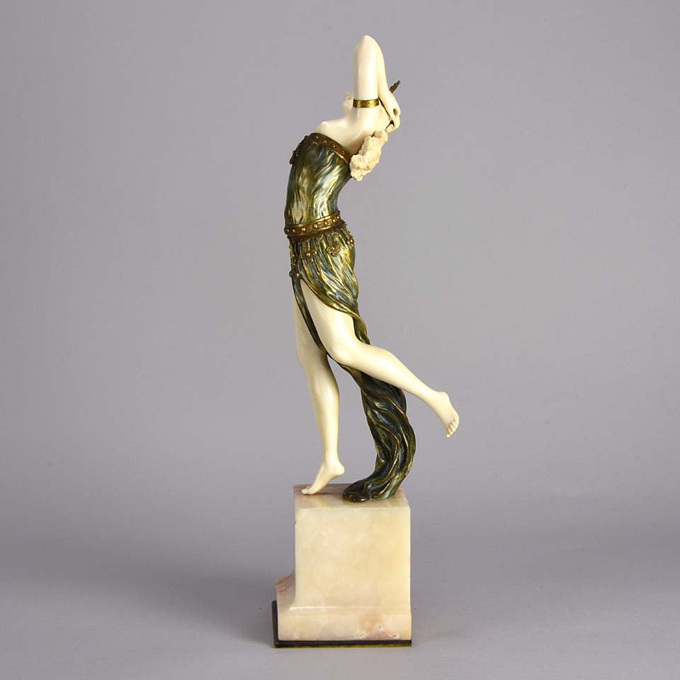 Henri Fugère Art Deco Bronze & Ivory Figure