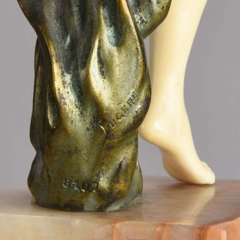 Henri Fugère Art Deco Bronze & Ivory Figure