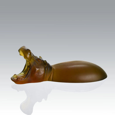 "Hippo Paperweight" by Daum Glass