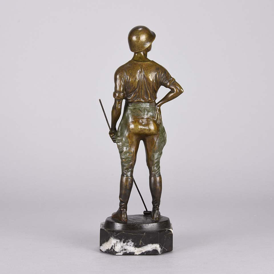 Franz Iffland - Art Deco Bronze Polo Player - Hickmet Fine Arts
