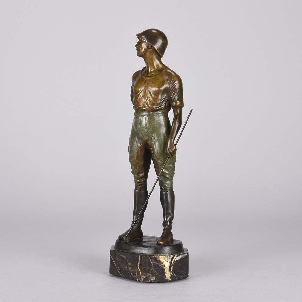Franz Iffland - Art Deco Bronze Polo Player - Hickmet Fine Arts