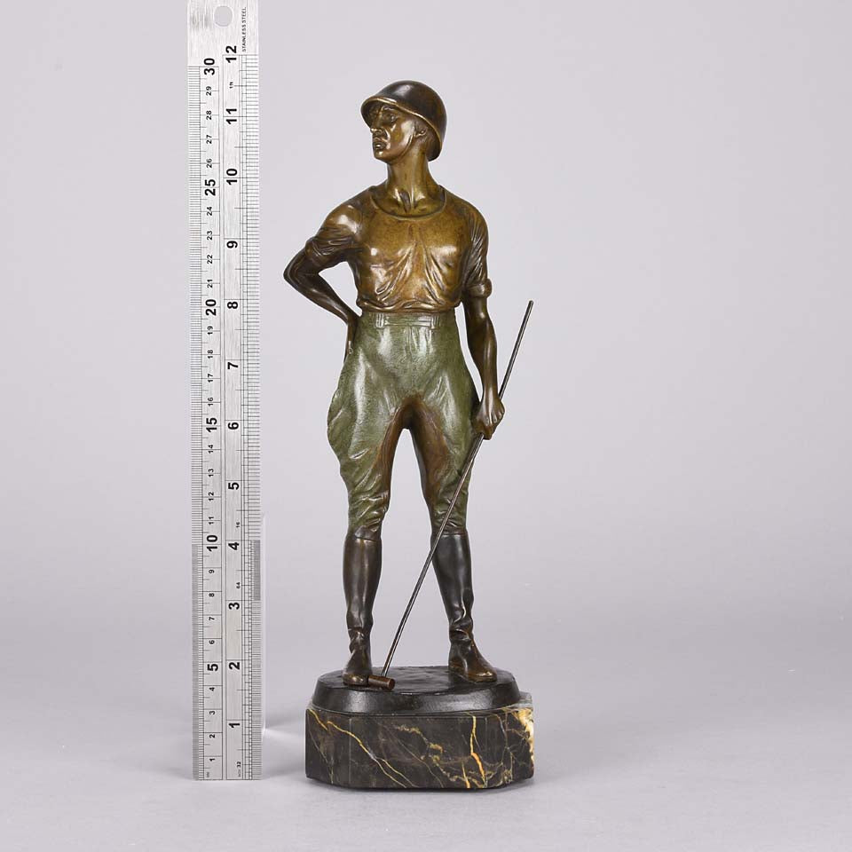 Franz Iffland - Art Deco Bronze Polo Player - Hickmet Fine Arts