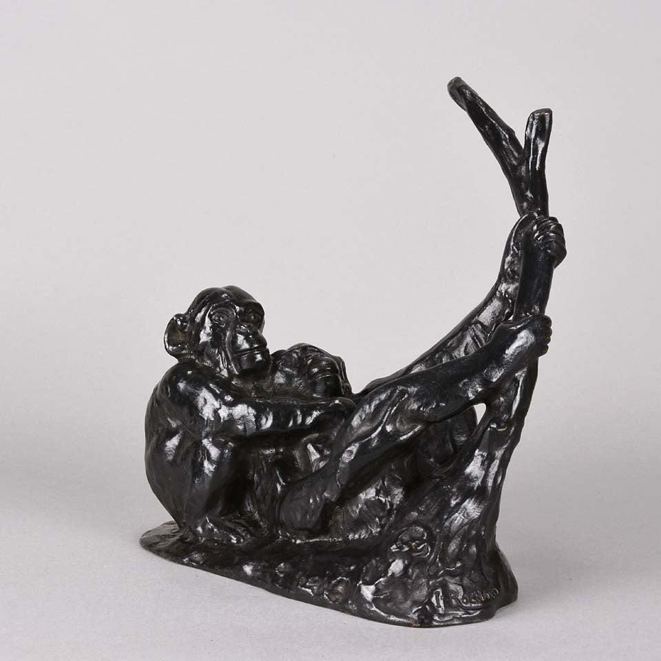 Rochard Bronze 'Deux Singes' Animalier Bronze 