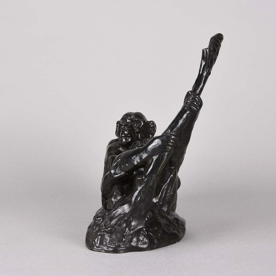 Rochard Bronze 'Deux Singes' Animalier Bronze 