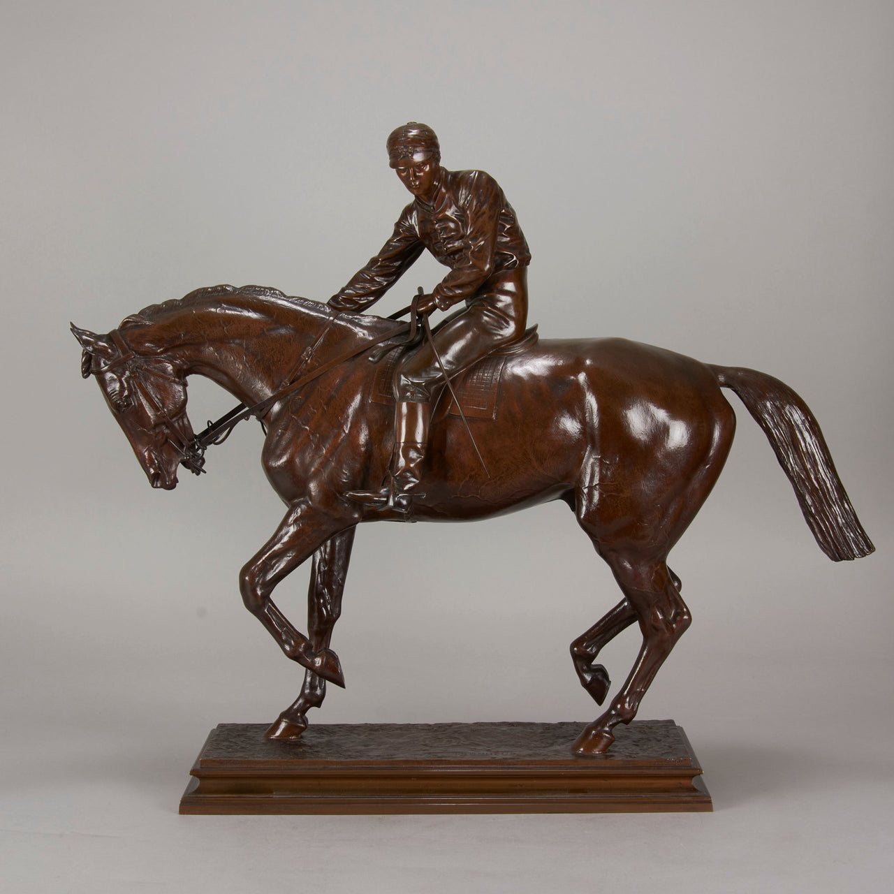 Bonheur Bronze Le Grand Jockey - Animaliers - Antique Bronze - Hickmet Fine Arts