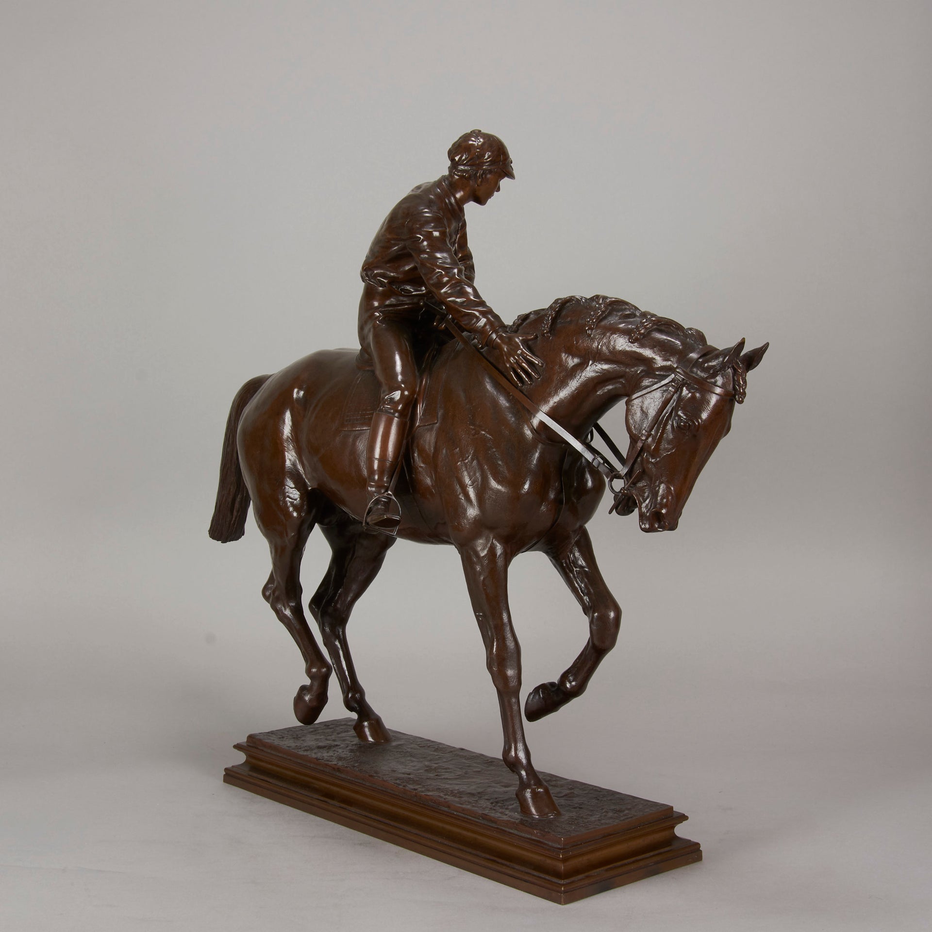 Bonheur Bronze Le Grand Jockey - Animaliers - Antique Bronze - Hickmet Fine Arts