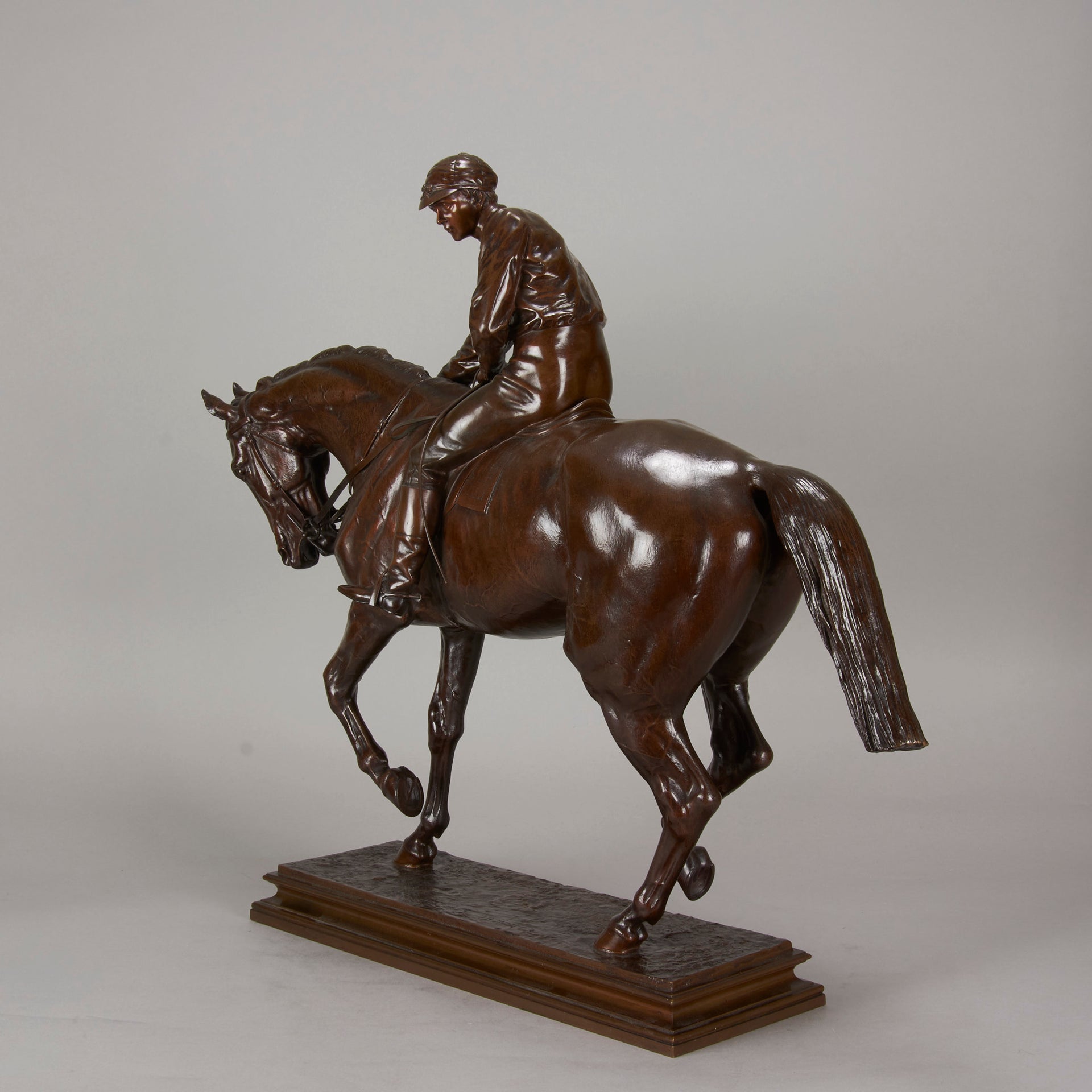 Bonheur Bronze Le Grand Jockey - Animaliers - Antique Bronze - Hickmet Fine Arts
