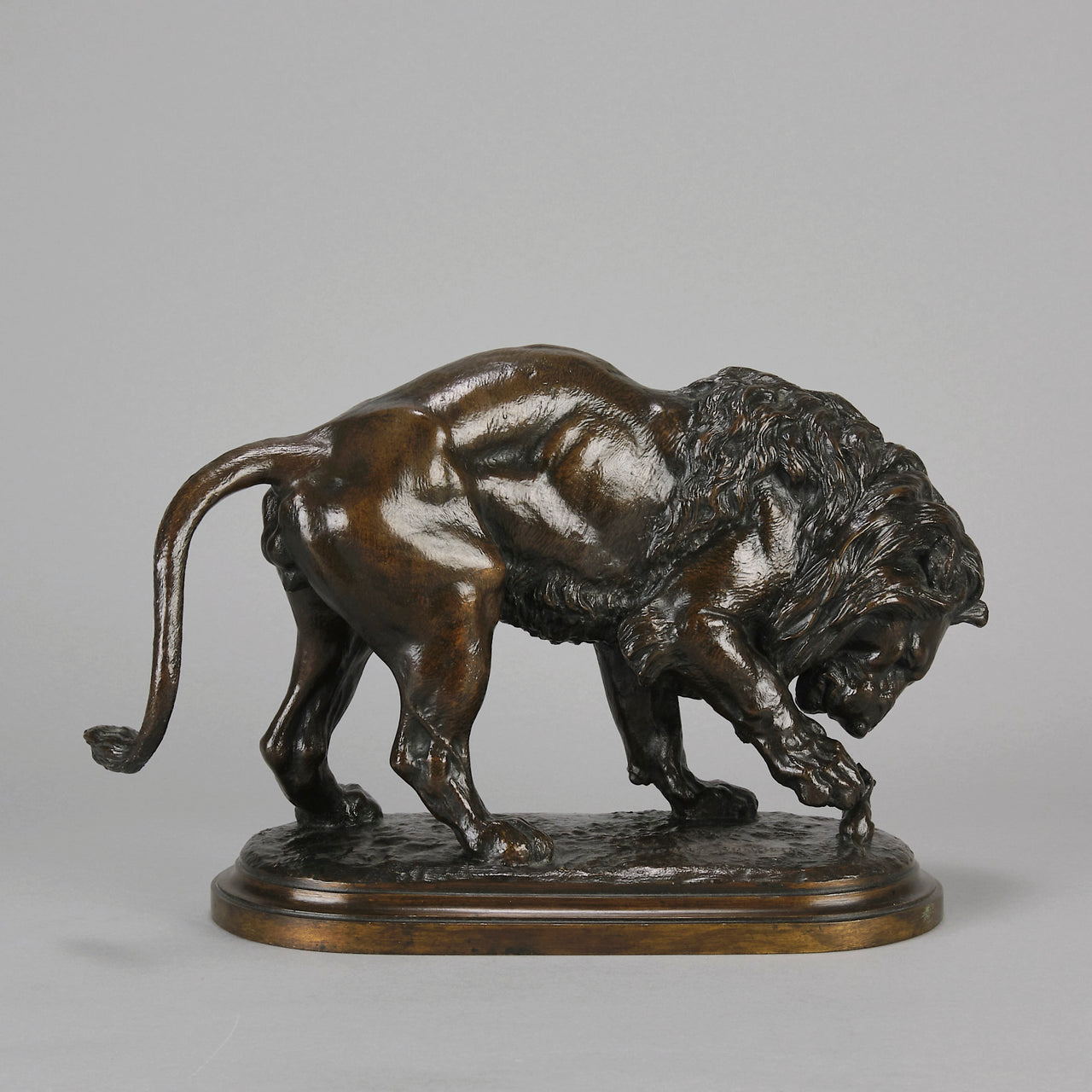 Animal Bronze - Isidore Bonheur Lion & Mouse - Hickmet Fine Arts