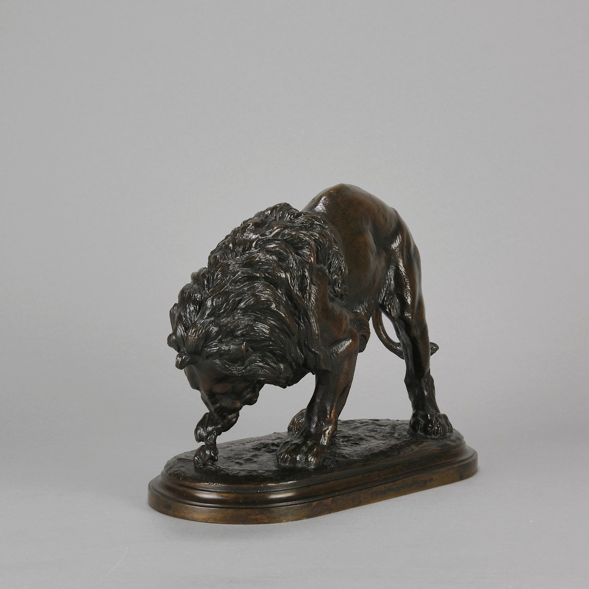 Animal Bronze - Isidore Bonheur Lion & Mouse - Hickmet Fine Arts