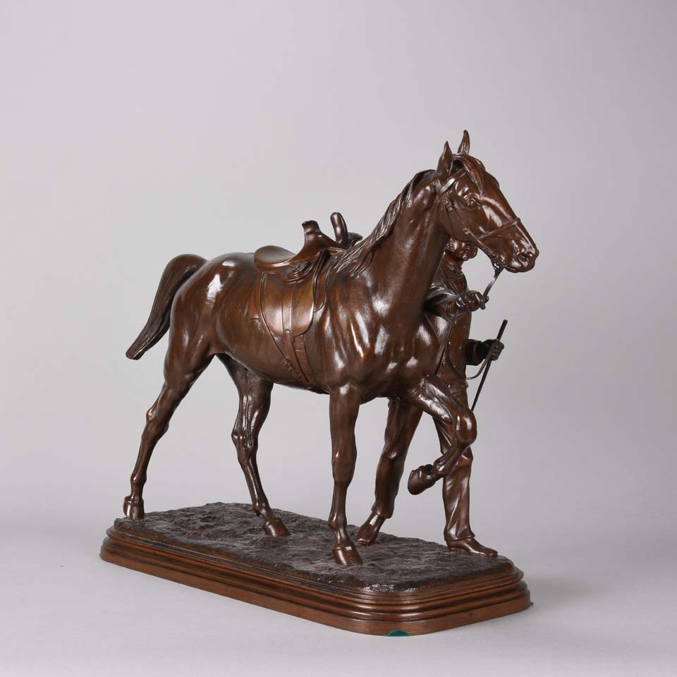  Isidore Bonheur Horse & Groom - Animalier Bronze - Hickmet Fine Arts