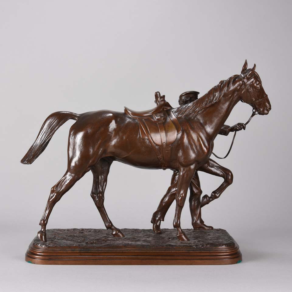  Isidore Bonheur Horse & Groom - Animalier Bronze - Hickmet Fine Arts