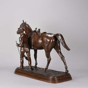  Isidore Bonheur Horse & Groom - Animalier Bronze - Hickmet Fine Arts