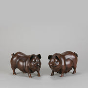 Italian Bronze "Boar and Sow" - Animalier Bronze - Hickmet Fine Arts