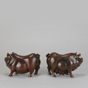 Italian Bronze "Boar and Sow" - Animalier Bronze - Hickmet Fine Arts