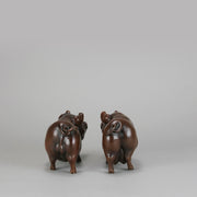 Italian Bronze "Boar and Sow" - Animalier Bronze - Hickmet Fine Arts