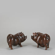 Italian Bronze "Boar and Sow" - Animalier Bronze - Hickmet Fine Arts