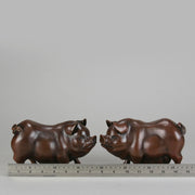 Italian Bronze "Boar and Sow" - Animalier Bronze - Hickmet Fine Arts