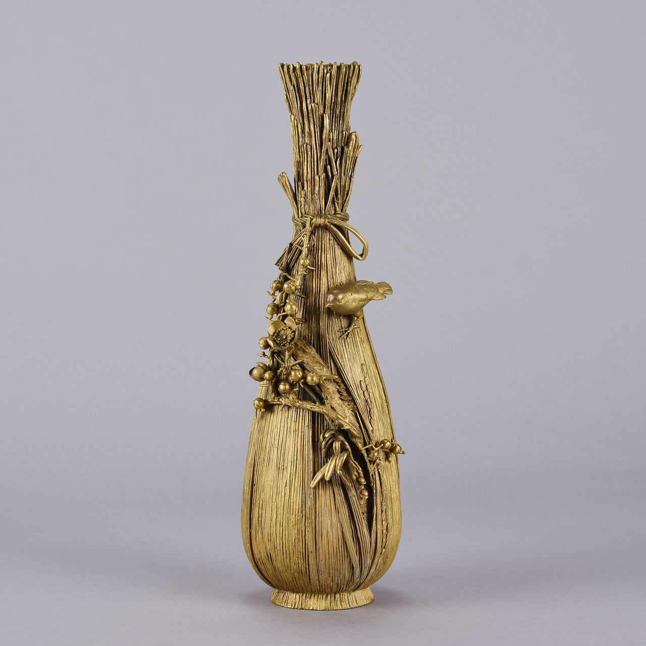 Japanese Vase - Gilt Bronze Vase - Hickmet Fine Arts 