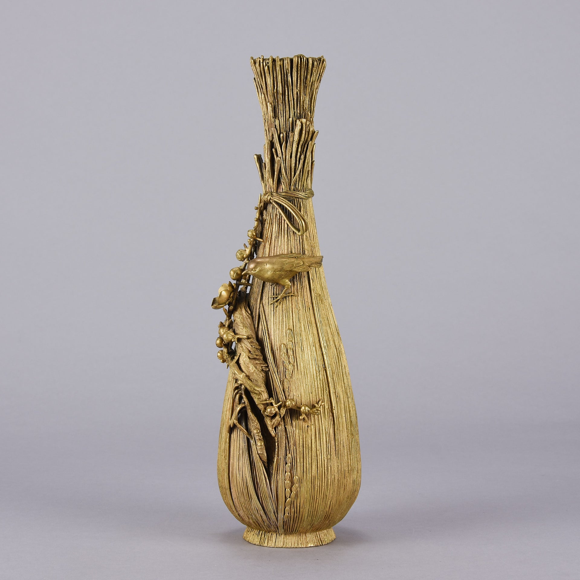 Japanese Vase - Gilt Bronze Vase - Hickmet Fine Arts 