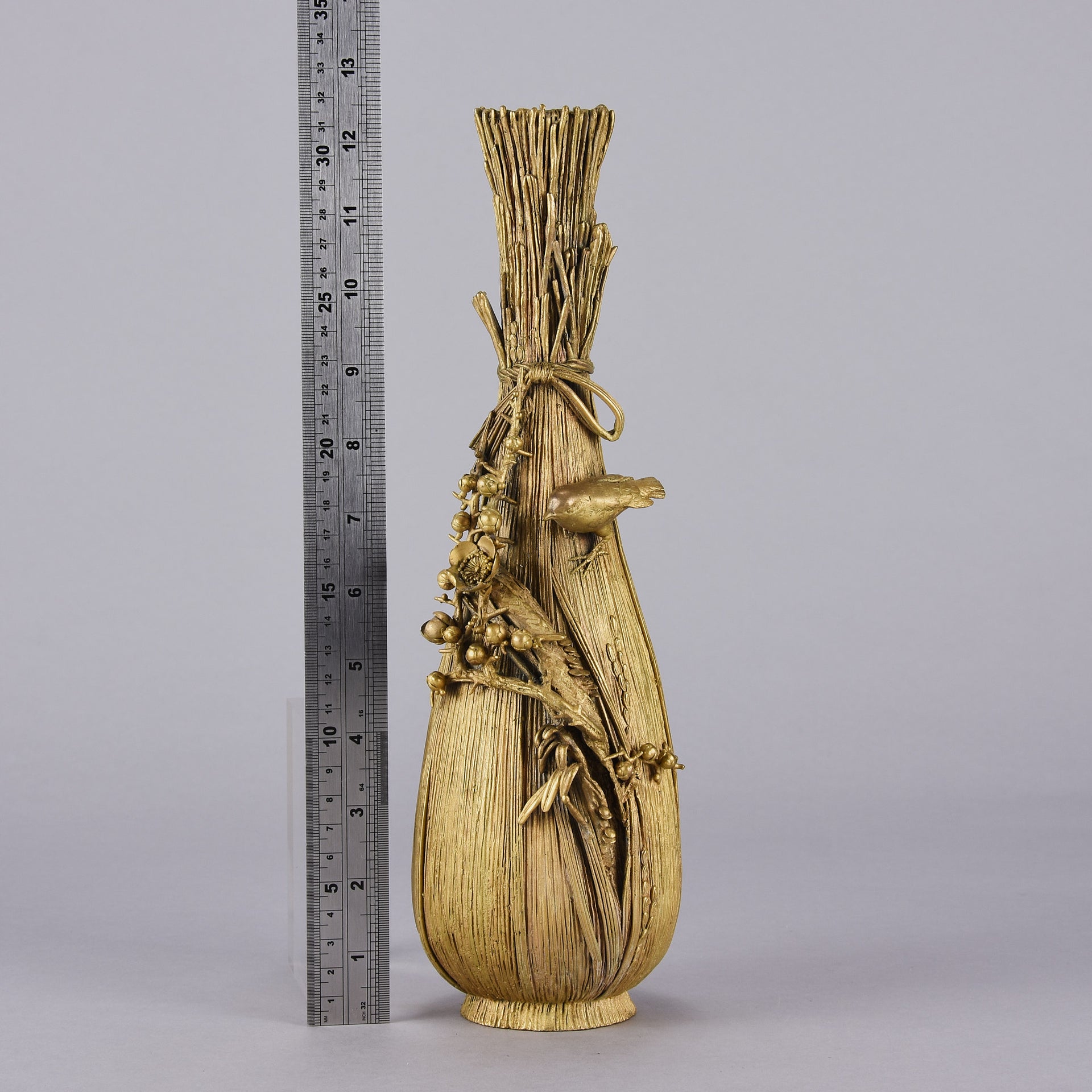 Japanese Vase - Gilt Bronze Vase - Hickmet Fine Arts 