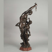 Antique bronze figures Venus & Cupid by J Sul-Abadie a study of Venus taking an arrow from Cupid her son, who at times would shoot his arrows without meaning or reason into the hearts of men, igniting their desire