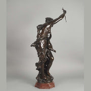 Antique bronze figures Venus & Cupid by J Sul-Abadie a study of Venus taking an arrow from Cupid her son, who at times would shoot his arrows without meaning or reason into the hearts of men, igniting their desire