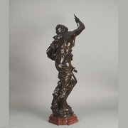 Antique bronze figures Venus & Cupid by J Sul-Abadie a study of Venus taking an arrow from Cupid her son, who at times would shoot his arrows without meaning or reason into the hearts of men, igniting their desire
