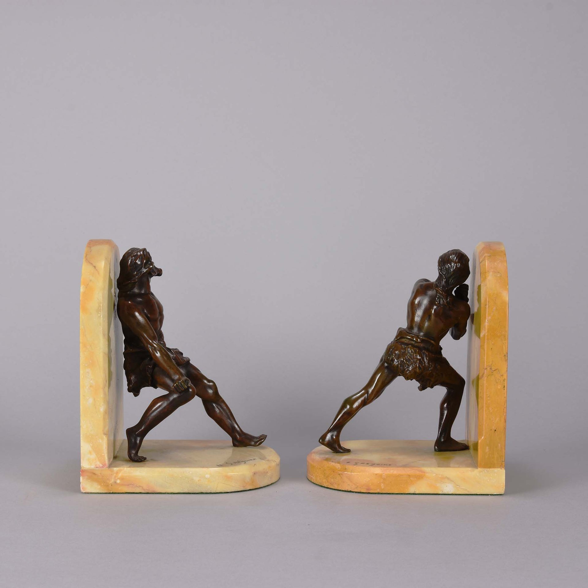 bronze art deco bookends