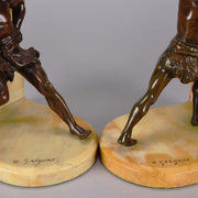 bronze art deco bookends