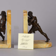 bronze art deco bookends