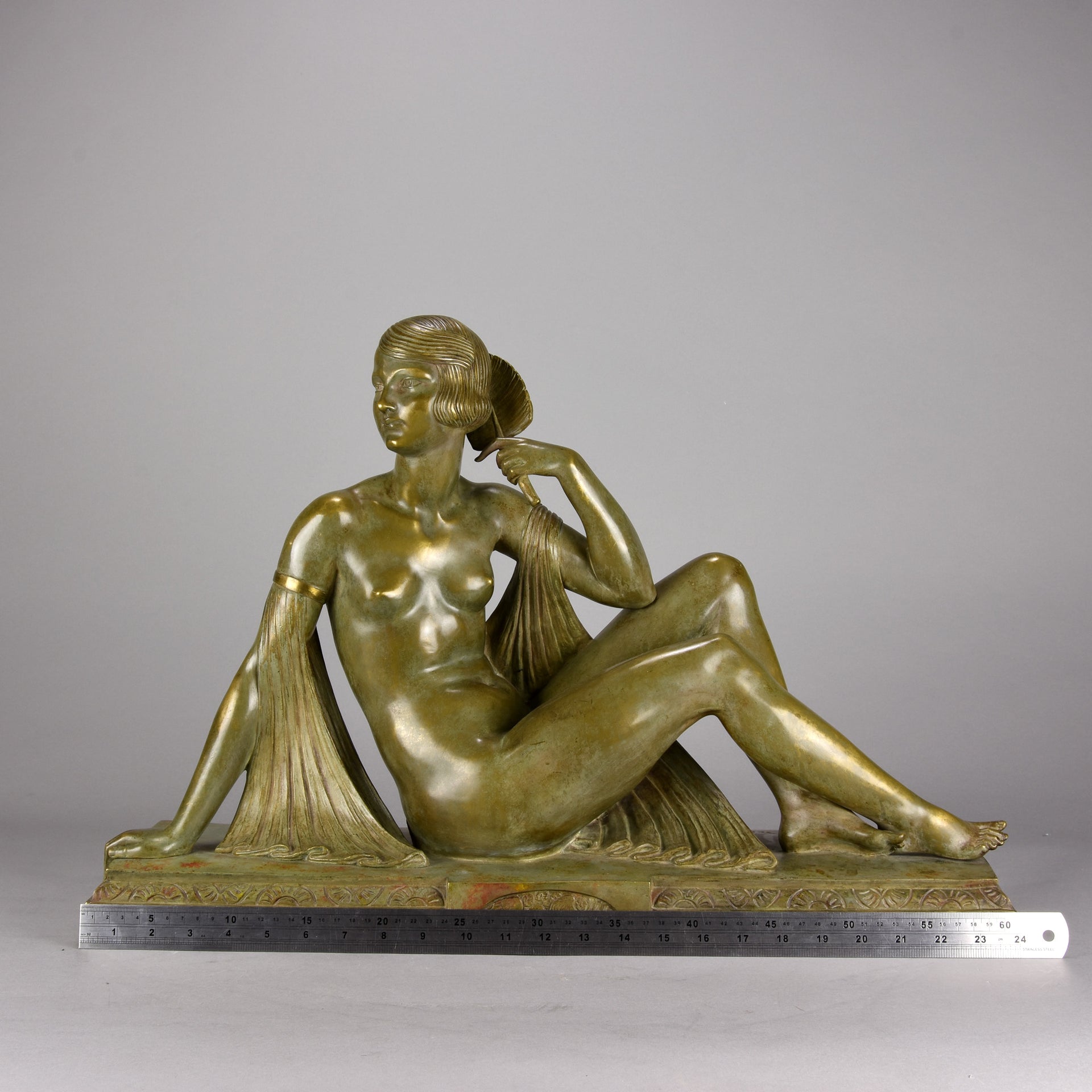 Joseph Descomps Art Deco Bronze - Seated Dancer - Hickmet Fine Arts