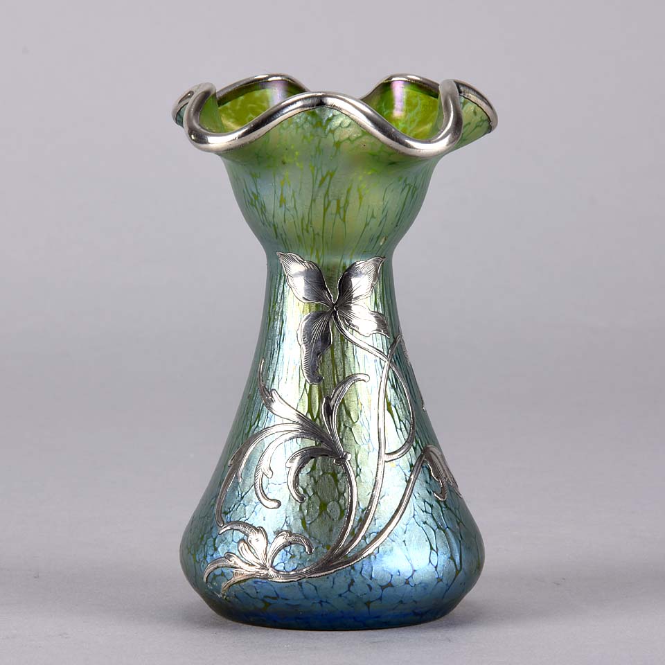 Loetz Papilllon Vase - Johann Loetz Silvered Vase - Hickmet Fine Arts